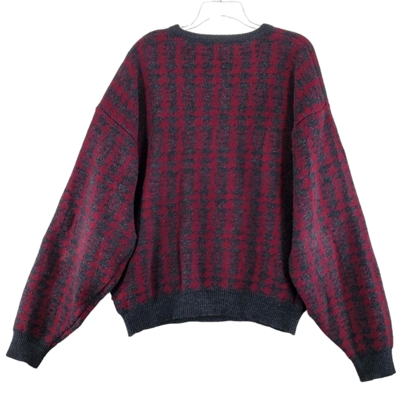 Vtg Golf Motif Knit Sweater Mens XL Maroon Red Gray Embroidered Crewneck L/S - Picture 11 of 11
